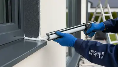 Professional caulking and sealing on Lafayette LA home exterior to prevent moisture and improve energy efficiency