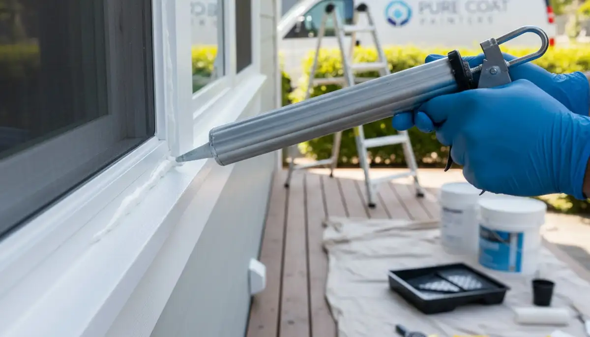 Professional caulking and sealing on Lafayette, LA home exterior by expert house painters