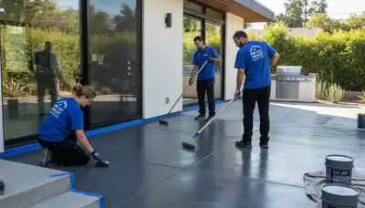Professional concrete staining for patios and driveways in Lafayette, LA by local painting experts