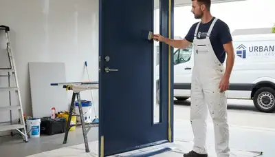 Professional door painting in Lafayette, LA restoring wood entry doors for lasting curb appeal