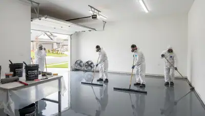 Professional epoxy garage floor coating in Lafayette, LA for durable, moisture-resistant finish