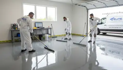 Professional epoxy garage floor coating in Lafayette, LA with durable, moisture-resistant finish