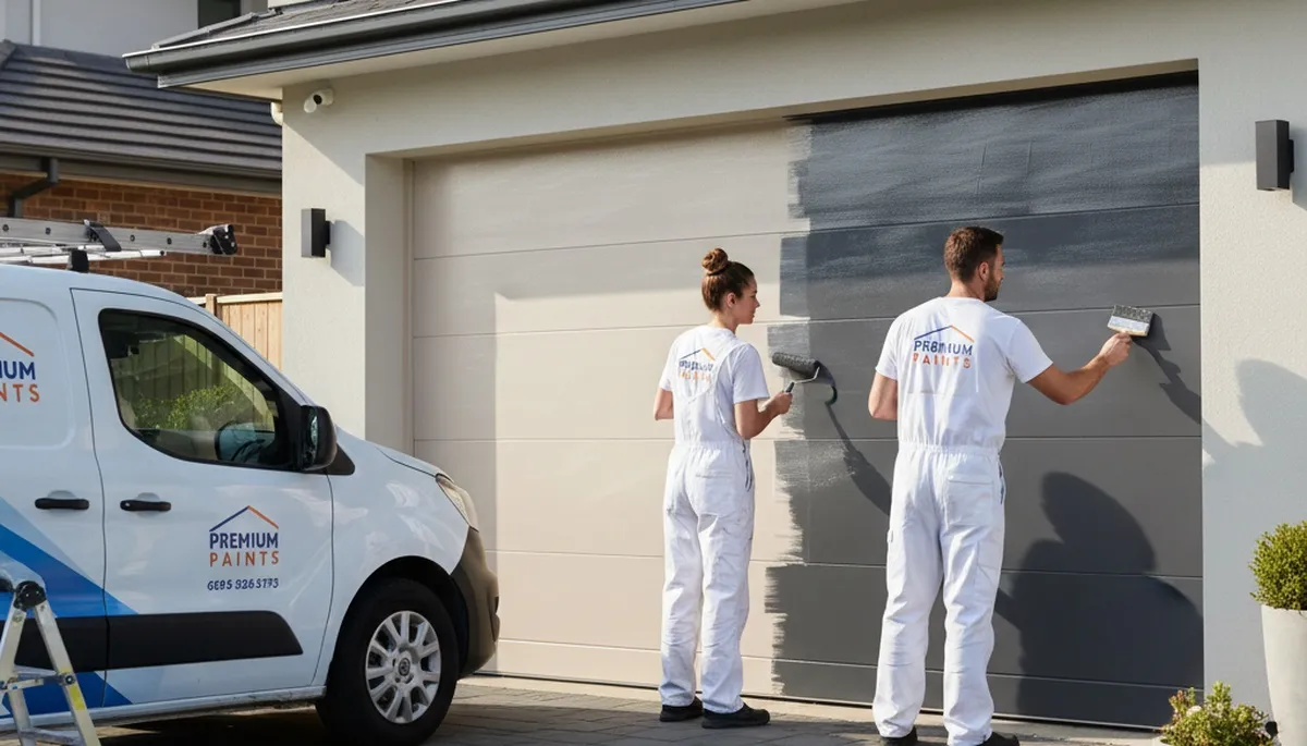 Professional garage door painting service in Lafayette, LA enhancing curb appeal and weather protection