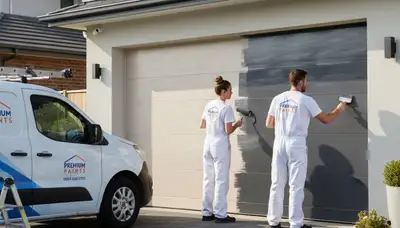 Professional garage door painting service in Lafayette, LA enhancing curb appeal and weather protection