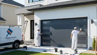 Professional garage door painting in Lafayette, LA enhancing curb appeal and weather protection