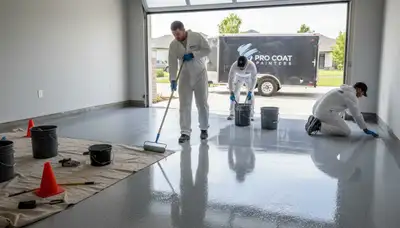 Professional garage floor epoxy coating in Lafayette, LA for durable, moisture-resistant finish