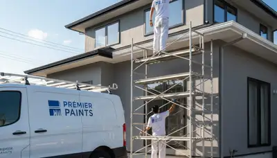 Professional gutter painting on Lafayette, LA home exterior by local house painters
