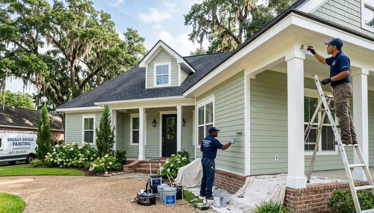 Professional house painters in Lafayette LA providing expert residential exterior painting services