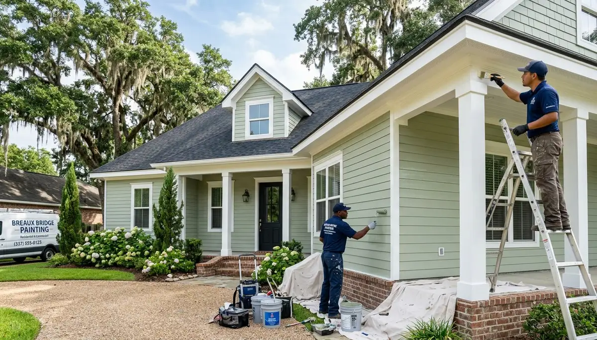 Professional house painters in Lafayette LA providing expert residential exterior painting services