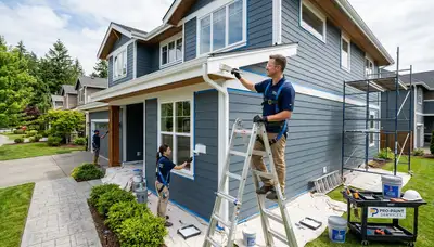 Professional house painters improving home exterior in Lafayette, LA