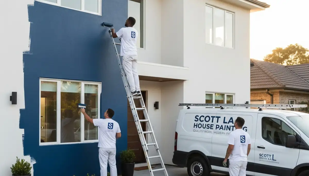 Professional house painters transforming home exterior in Lafayette, LA