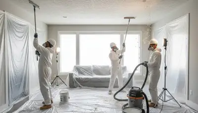 Professional popcorn ceiling removal service in Lafayette, LA for smooth modern home ceilings