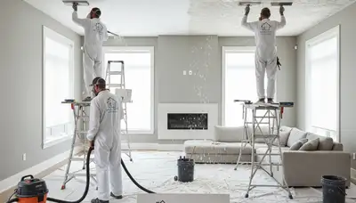 Professional popcorn ceiling removal and repainting in Lafayette, LA home interior