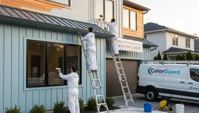 Professional siding painting on a Lafayette, LA home by expert exterior house painters