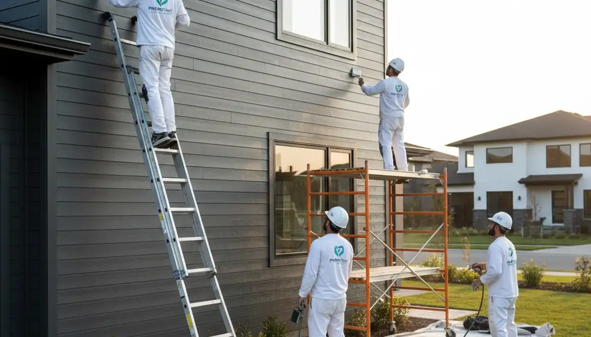 Professional siding painting in Lafayette, LA by expert house painters using durable weatherproof finishes
